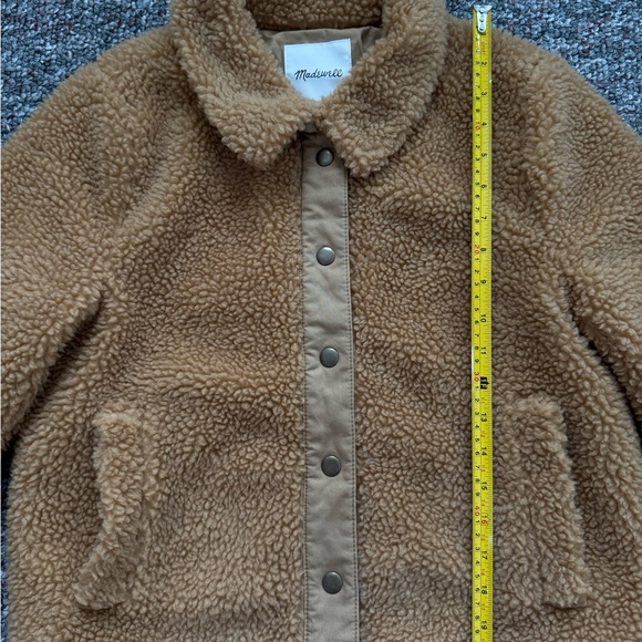 Madewell Women's Sherpa button down Camel Teddy Jacket S - Picture 5 of 12
